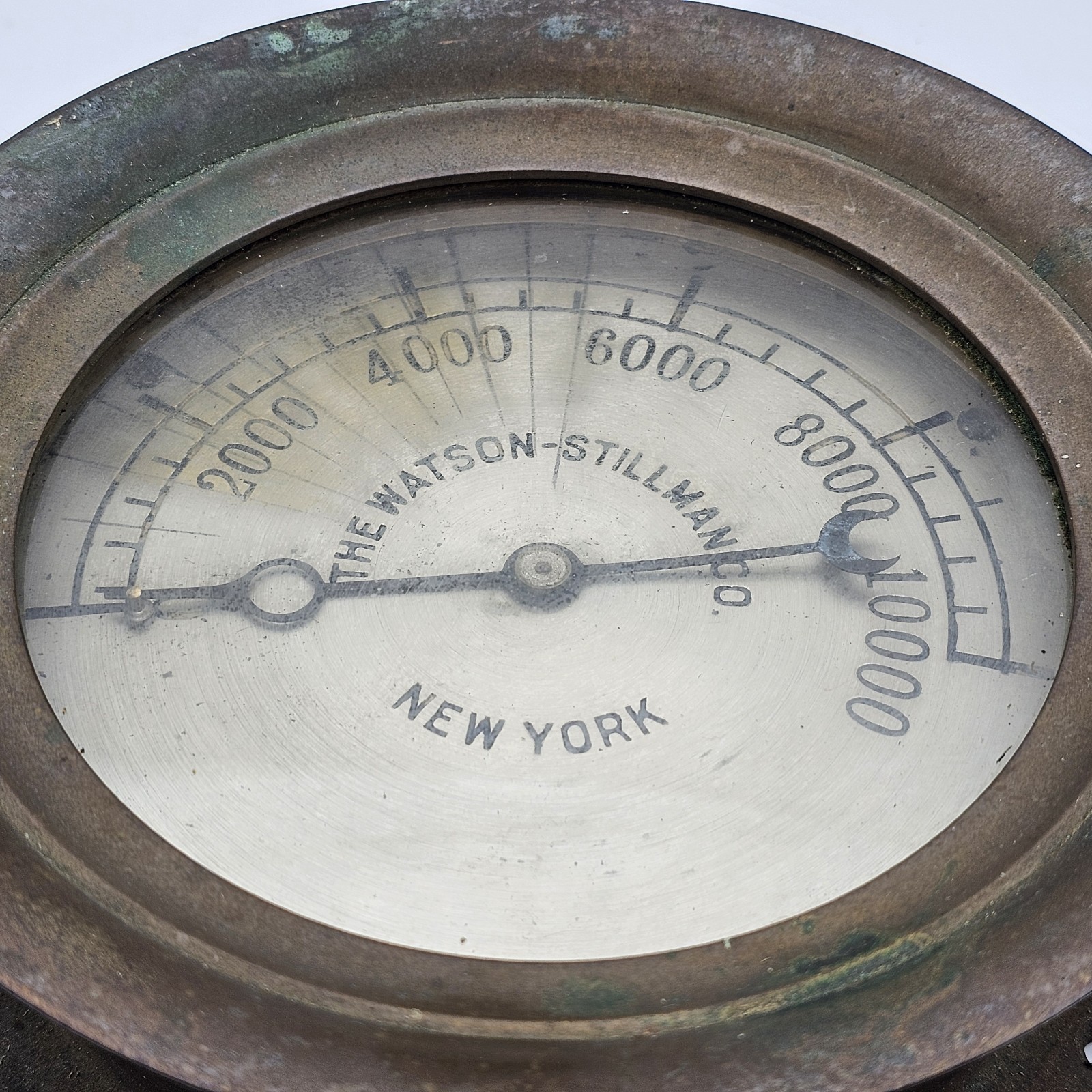 Watson Stillman Antique Brass Pressure Gauge 10,000 PSI