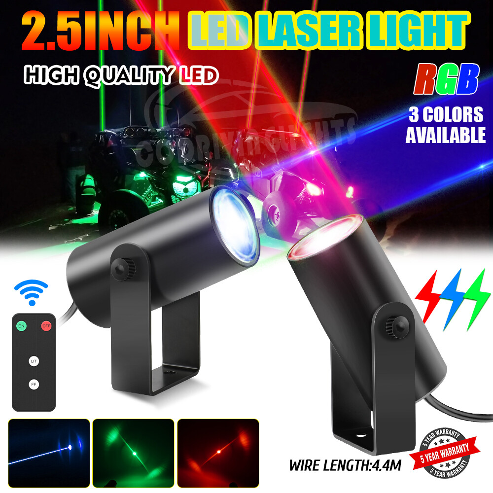 Laser RGB LED Whip Lights Whipless Antenna Remote For ATV UTV Can Am Polaris RZR