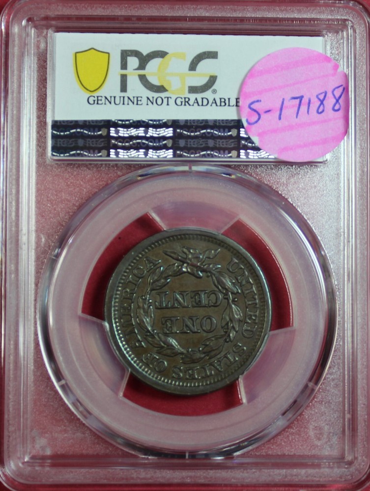 1849 LARGE CENT PCGS AU DETAIL