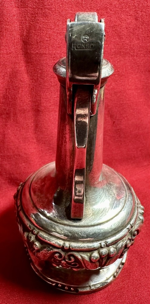 1950s Ronson Decanter Silver Plated Table Lighter 4th Version - Pat# 2.481.195