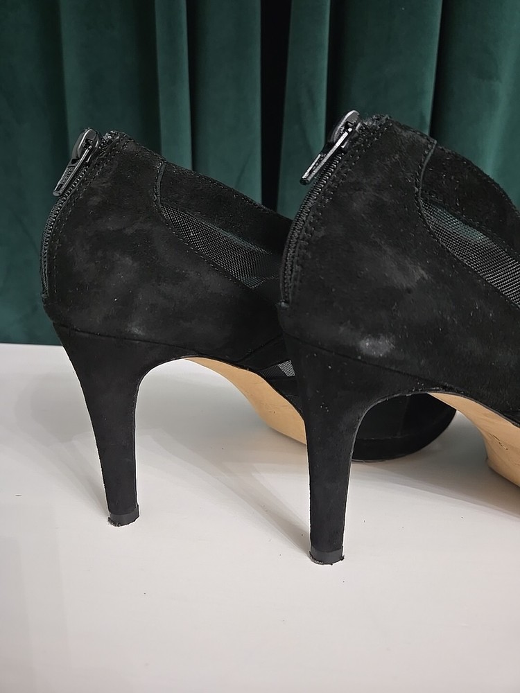 Vaneli Suede Heels/Bootie With Peep Toe Size 9 N