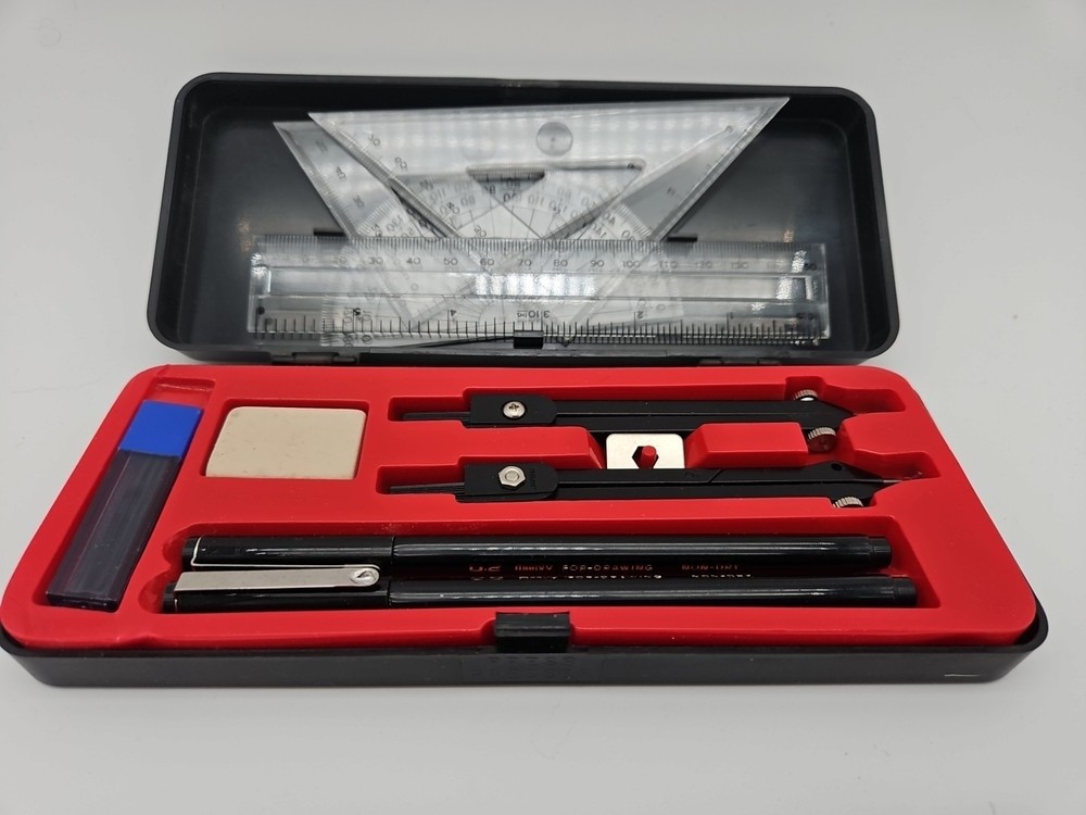 Uchida Drafting Compass Protractor Set–Precision Drawing Instruments TO-11