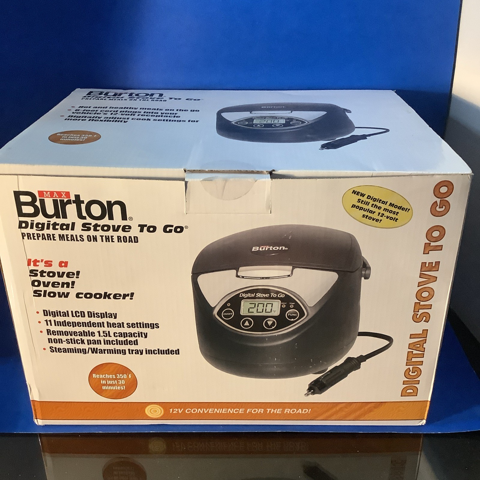 Max Burton Digital Stove To Go Model 6905 12 Volt Travel Camping Trucker