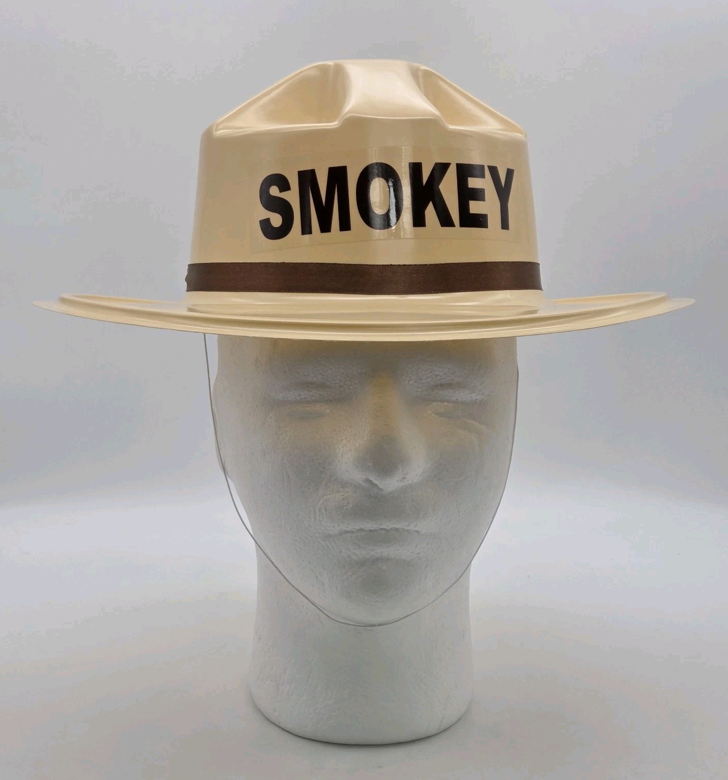 Smokey The Bear Plastic Hat Park Ranger Halloween Costume  VTG