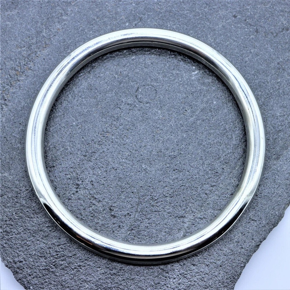 MASSIVE HEAVY 6mm Thick Chunky Solid Sterling Silver Round Bangle Bracelet Plain