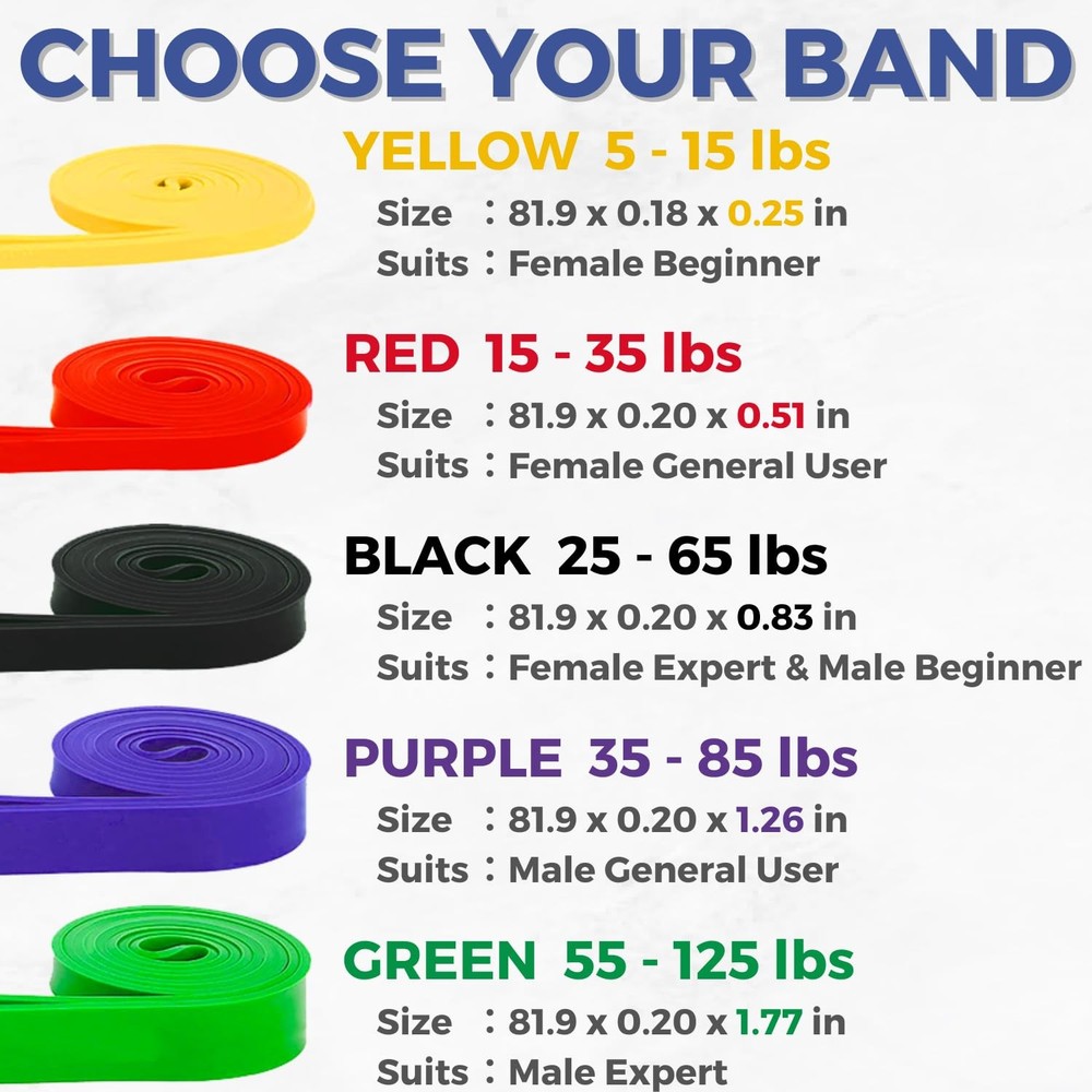 LEZER Resistance Band, Pull Up Bands, Exercise Workout 02 - Red