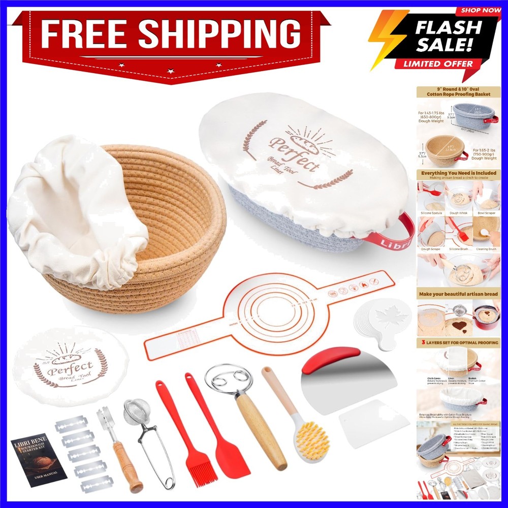 sourdough Bread Baking Supplies,Bread Proofing Basket,Sourdough Proofing Bask...