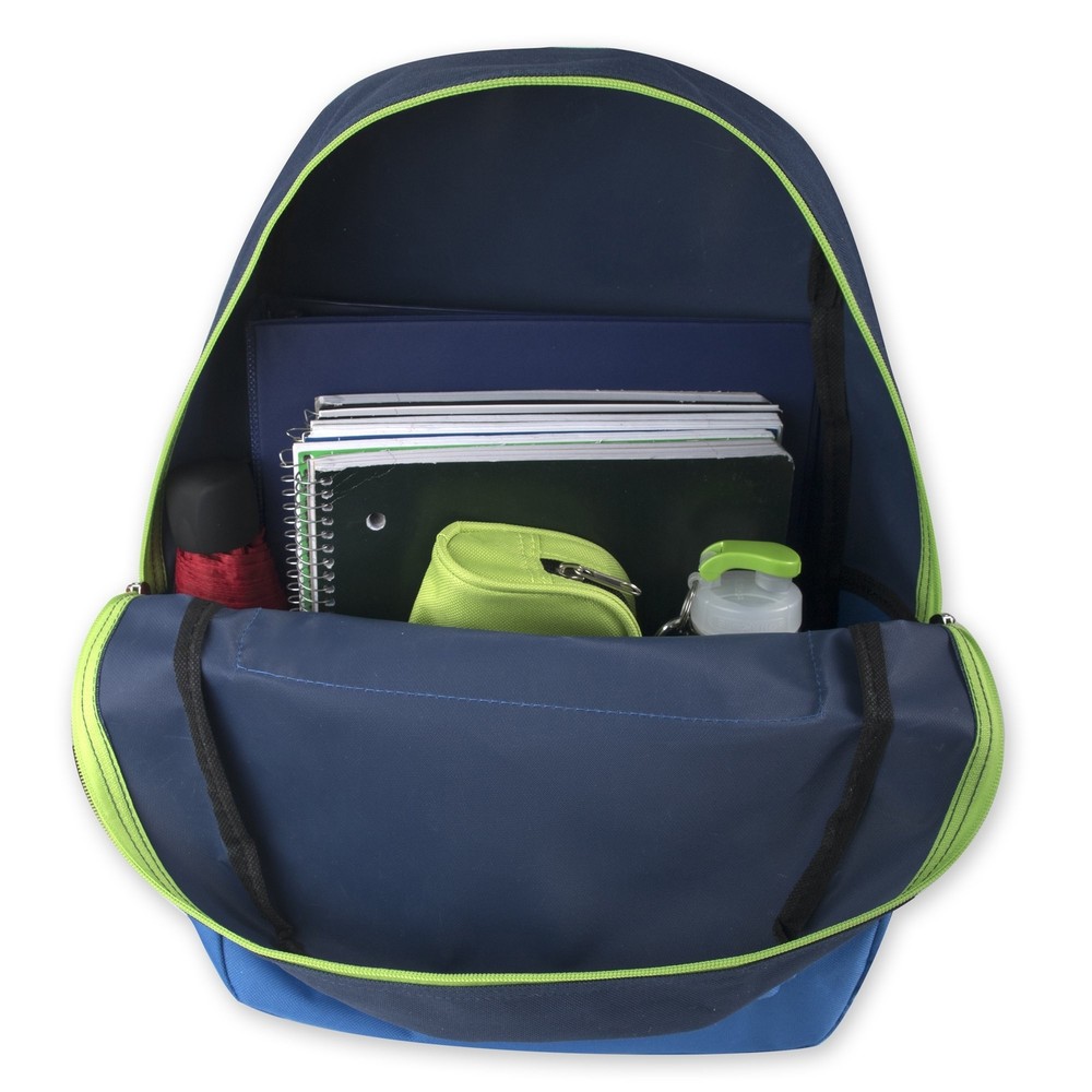 Trail maker Multi Pocket Multicolor Backpack with Adjustable Padded Straps Navy