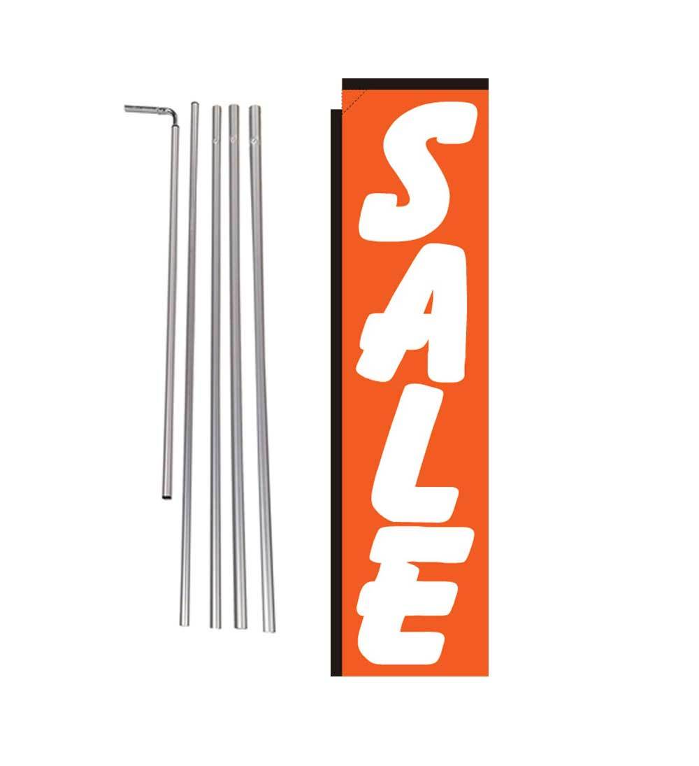Sale (orange/yellow) 15' Advertising Rectangle Feather Banner Flag w/ pole+spike