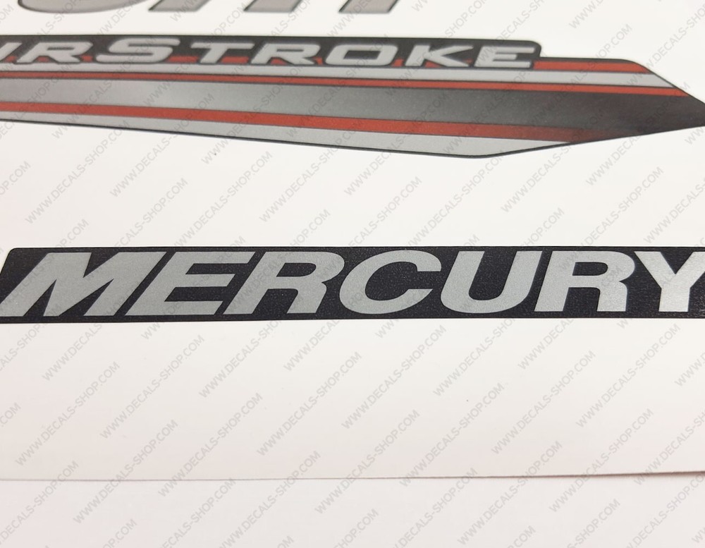 Mercury 9.9 hp Four Stroke 2013-2017 RED outboard engine decals sticker