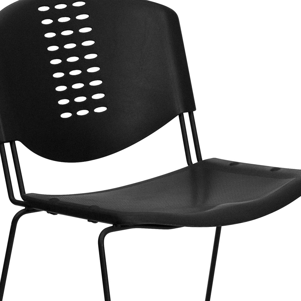 HERCULES 5-Pack 400 Lb Capacity Black Stack Chairs with Frame