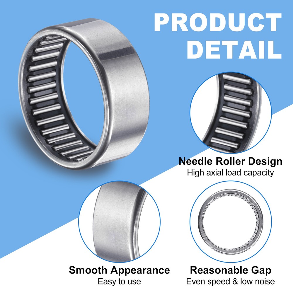 B710 Needle Roller Bearings 7/16"x5/8"x5/8" Open Full Complement Drawn Cup 2pcs