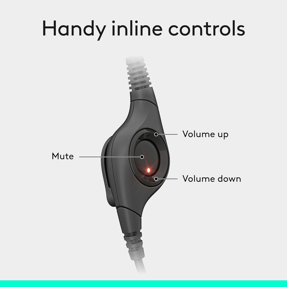 Professional Logitech H390 Wired Headset for PC with Active Noise Cancellation
