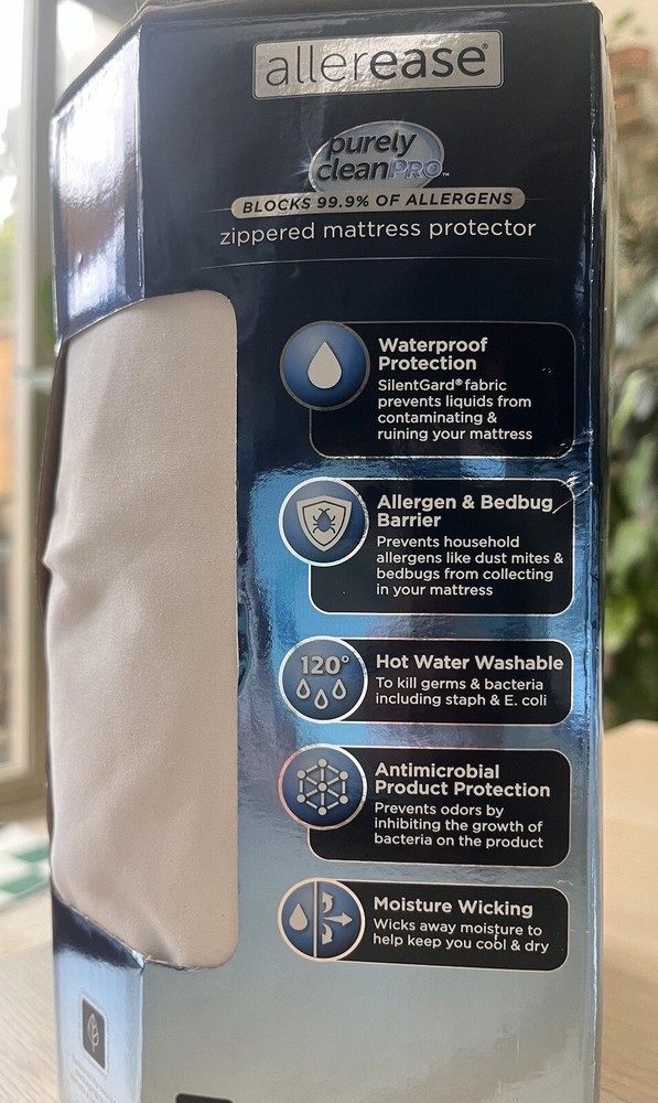AllerEase Maximum Mattress Protector, FULL Size Polyester Zippered Waterproof
