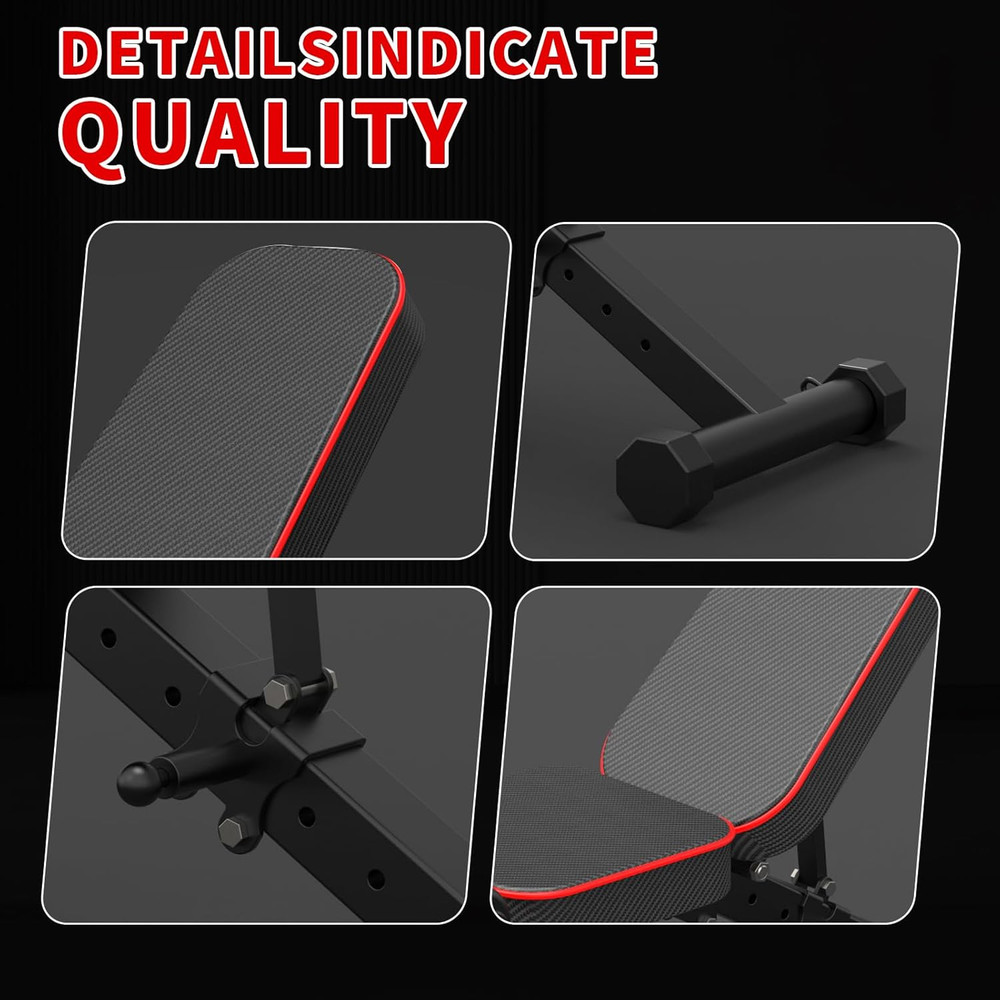 Adjustable Weight Bench - Utility Workout Benches for Exercise, Free Installatio