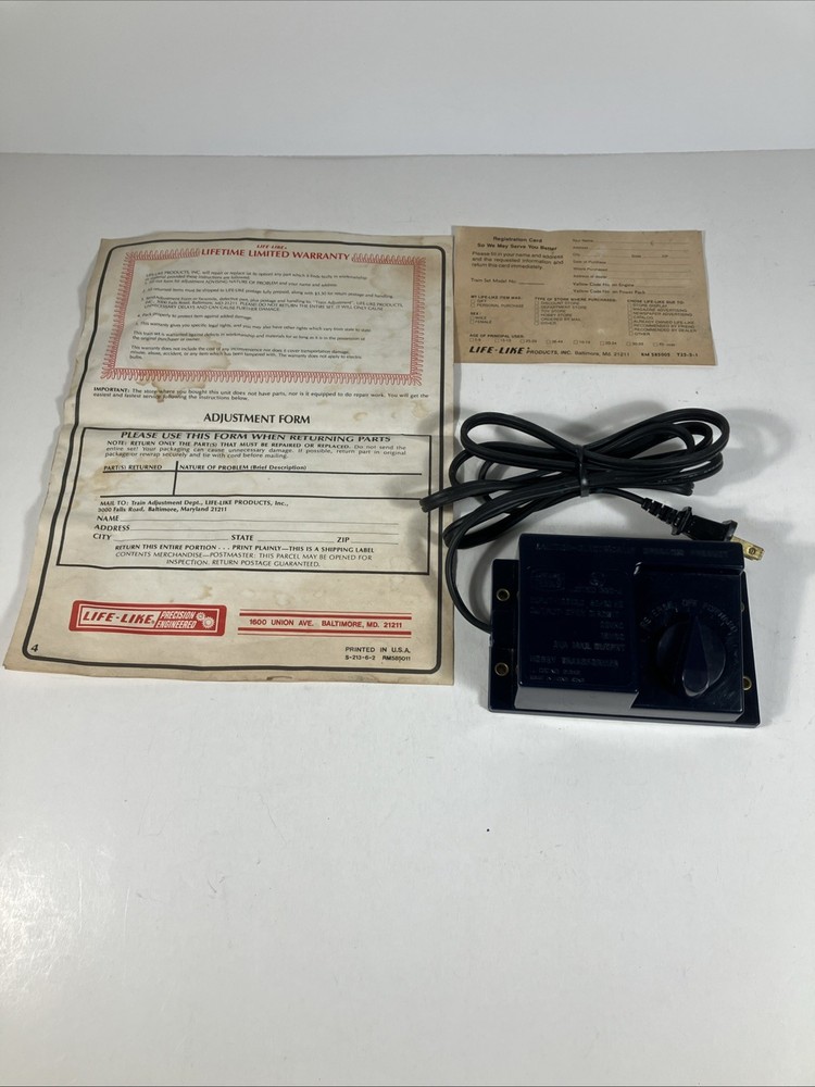 HO & N Scale Power Pack Life-Like Train Control Transformer -Tested