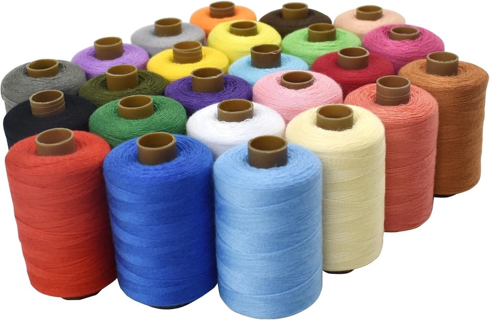 SHRJ 24Pcs Sewing Thread Spools Set 1000 Yards Per Spool Mixed Cotton Threads...