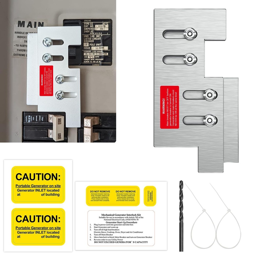 Generator Interlock Kit Compatible with Eaton or Cutler Hammer Vertical Throw...