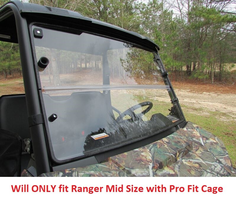 Seizmik Versa Folding Fold Uncoated Poly Full Windshield Ranger Mid Size 10-19