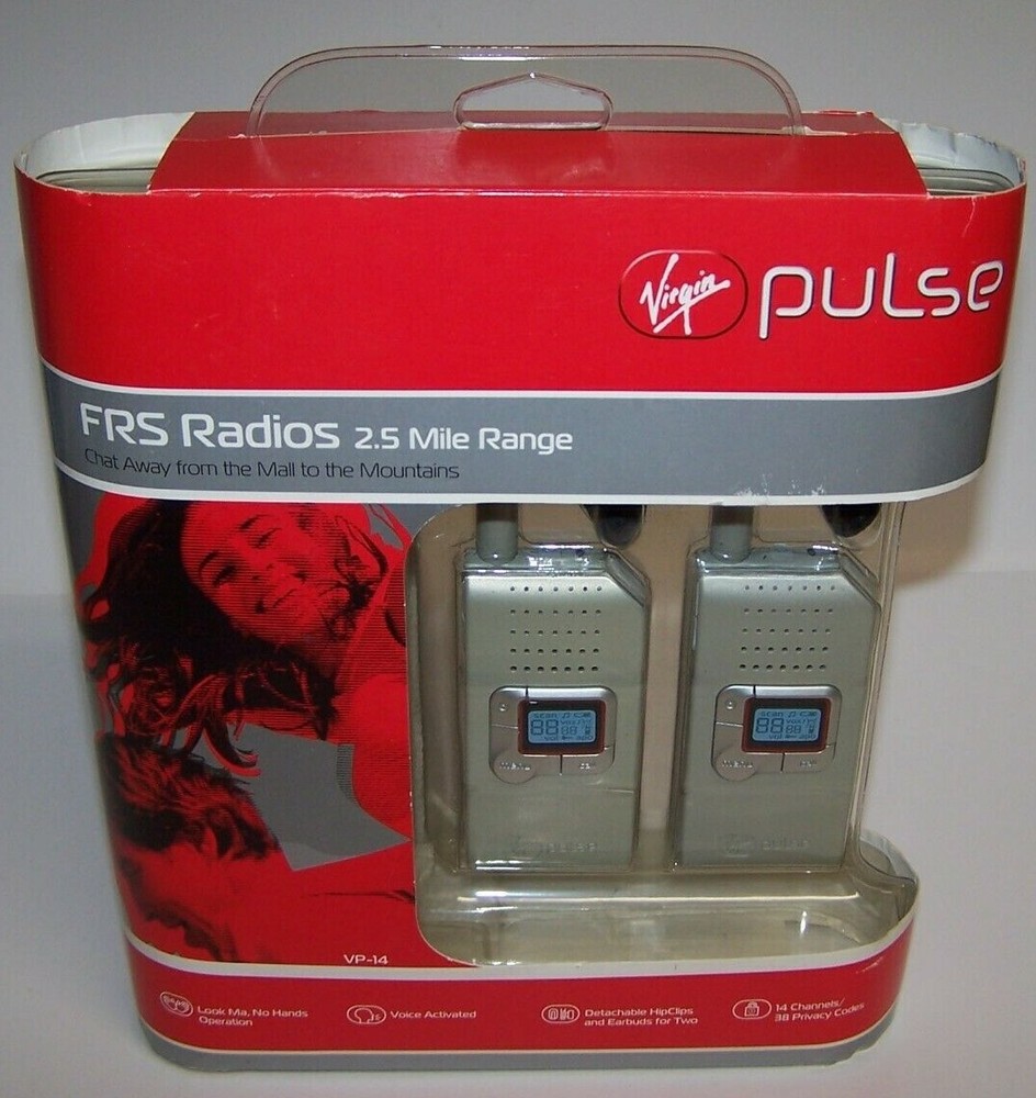 Virgin Pulse FRS Radios 2.5 mile Range NIP