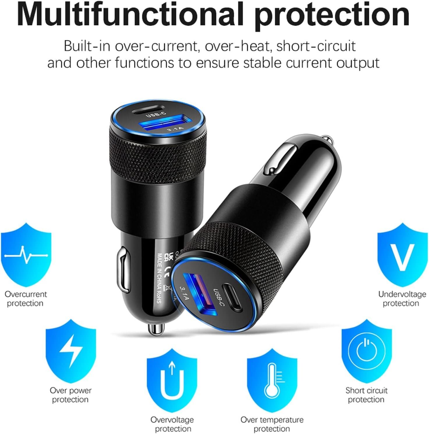Dual USB PD Type-C Car Charger 30W Fast Adapter For iPhone 14 13 11 Pro Max lot