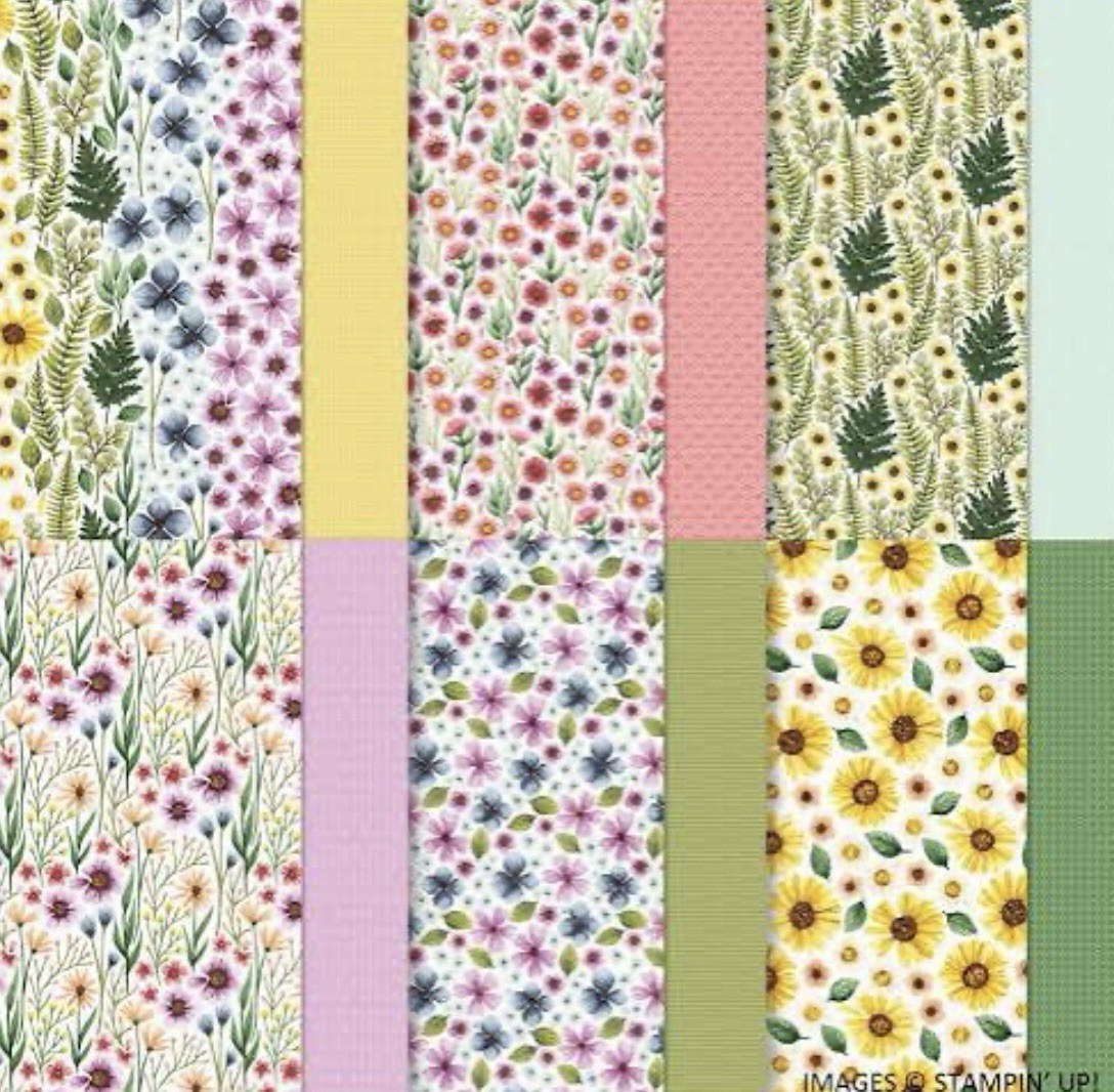 FLORAL IMPRESSIONS Designer Series Paper DSP Stampin Up 12x12 Full Pack 2602