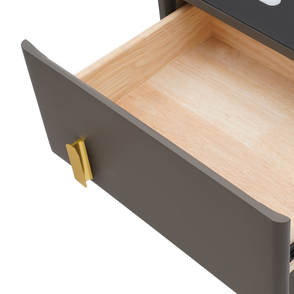 Phone Charging Bedside Cabinet Bluetooth Speaker Smart Bedside Table with Safe