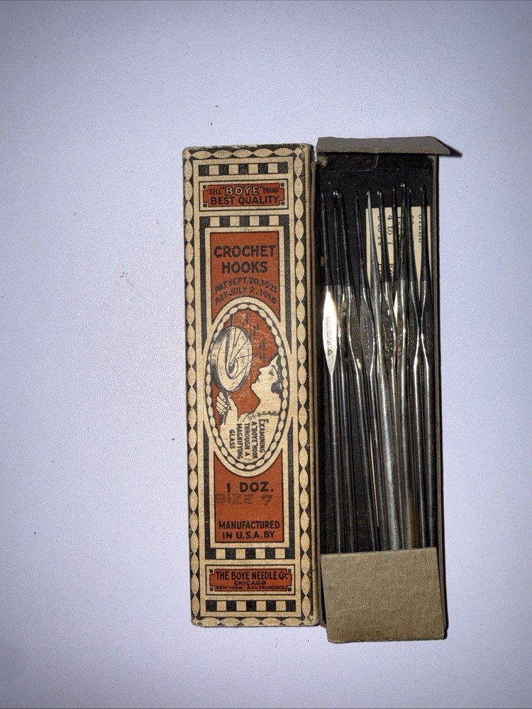 Boye 1940s Size 7 Ten Crochet Hooks