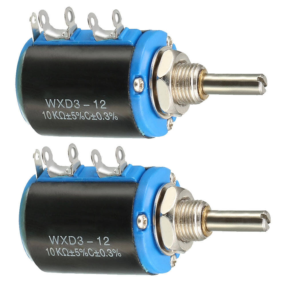 2PC 10K OHM 2W Multi Turn Wirewound Pot Precision Linear Potentiometers US