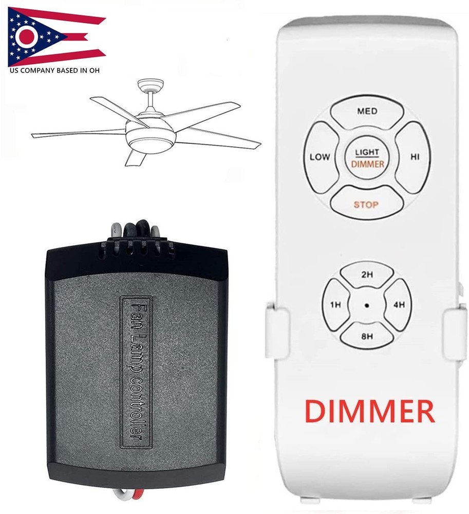 Ceiling Fan & Light Dimmer Remote Control Kit  Fan Timing Speed & Dimmer