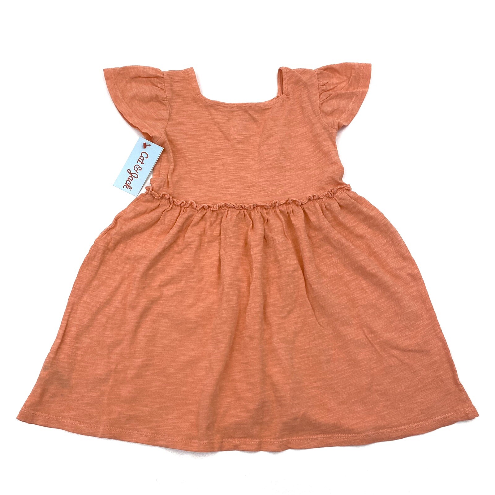 Cat & Jack Toddler Girls Size 4T Cap Sleeve Dress Peach