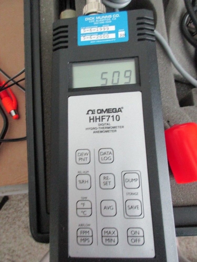 Omega Engineering HHF710 Hygro-Thermo Anemometer Complete Kit