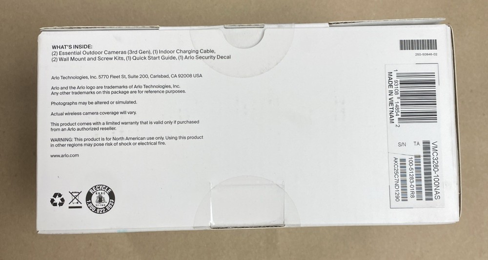 Arlo Essential 3 2K Security Camera 2-cam IP security camera VMC3280-100NAS
