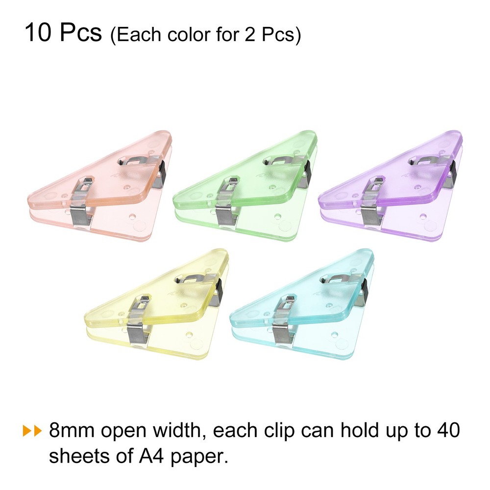 Multifunction Document Clip,10Pcs Triangular Book Page clips,5 Colors