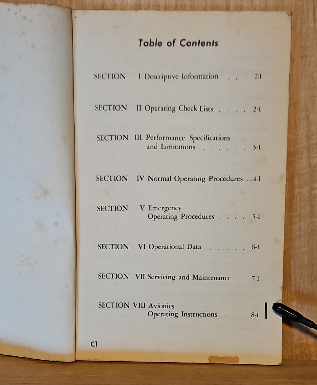 Army Model T-42A Aircraft Operator's Manual Beech B55B 1965