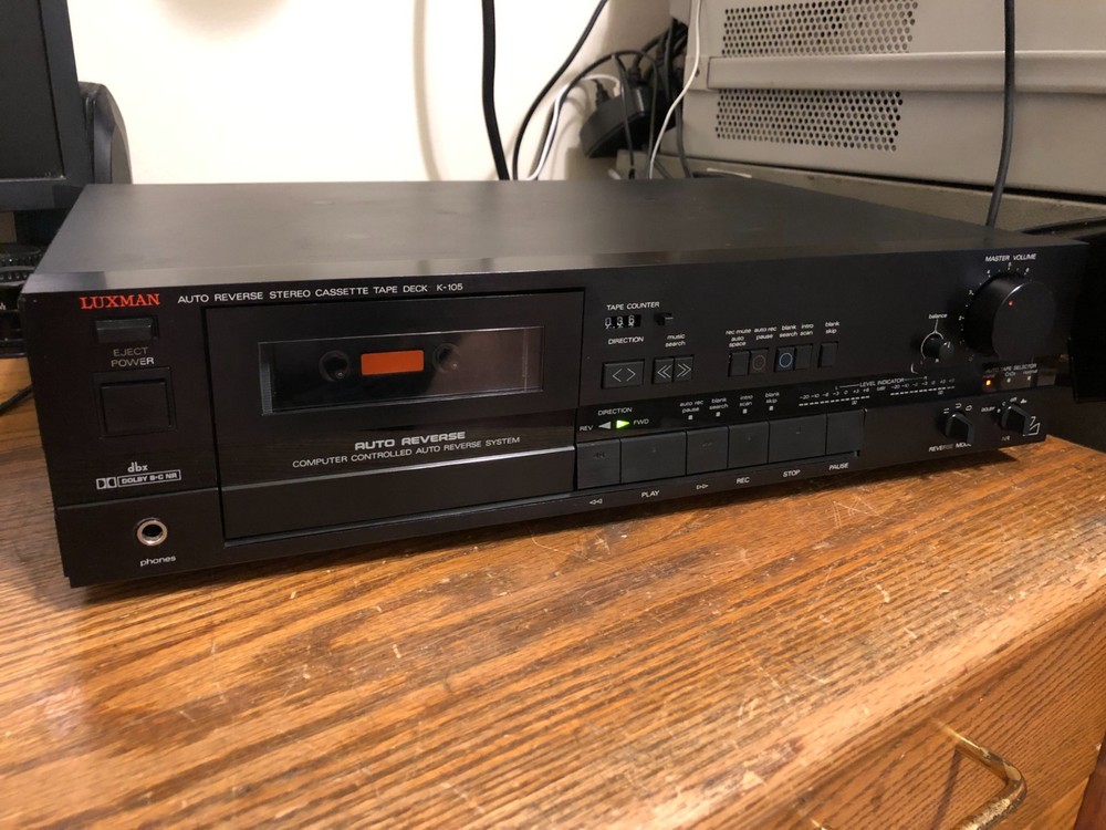 Vintage Working Luxman K-105 Auto Reverse Stereo Cassette Deck