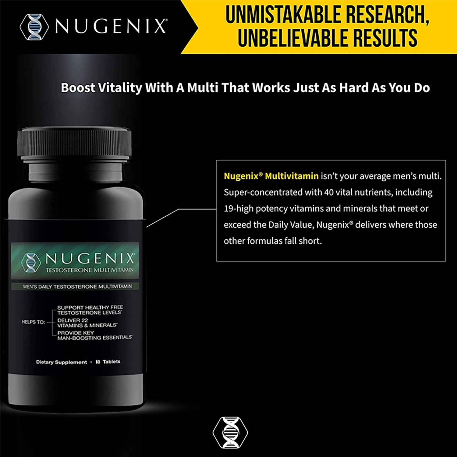 NUGENIX Testosterone Booster Multivitamin Promotes Healthy Blood Circulation