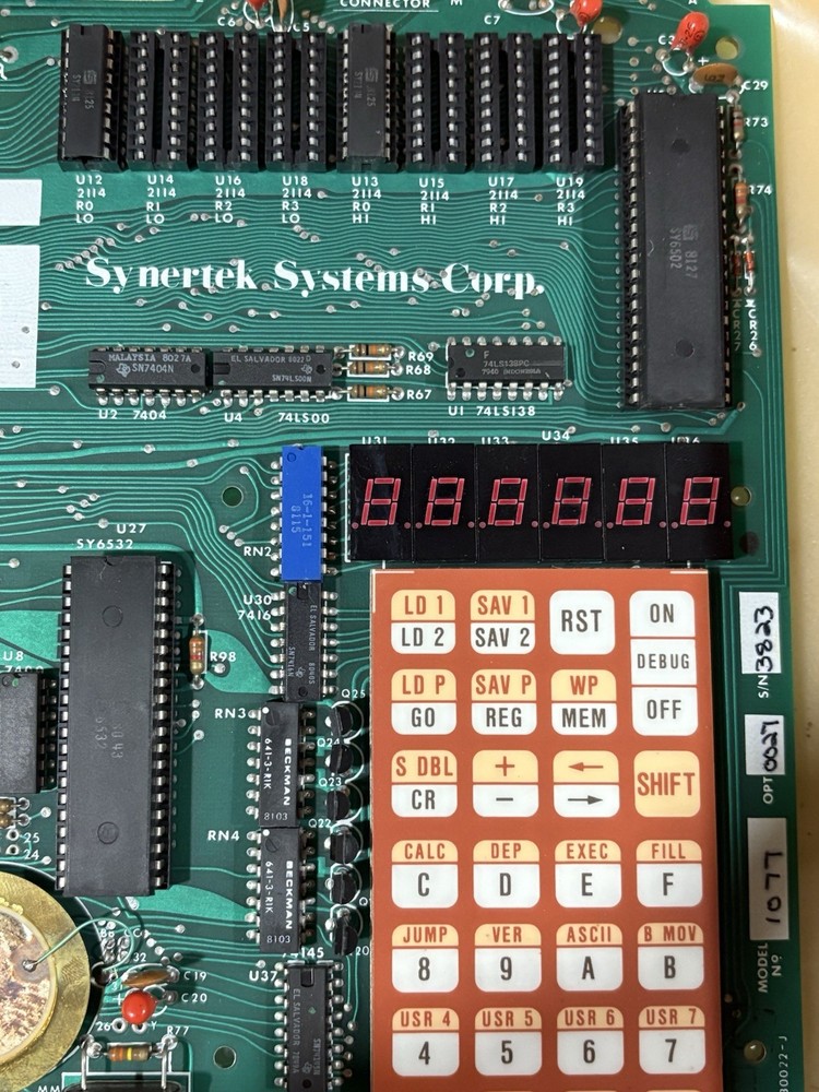Synertek Systems SYM-1 Single Board Computer w/Original Box & Adapter
