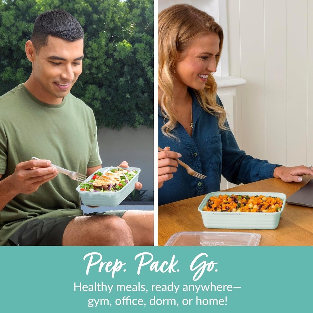 Durable Mint Meal Prep Containers - 20-Piece BPA-Free Set, Stackable & Safe