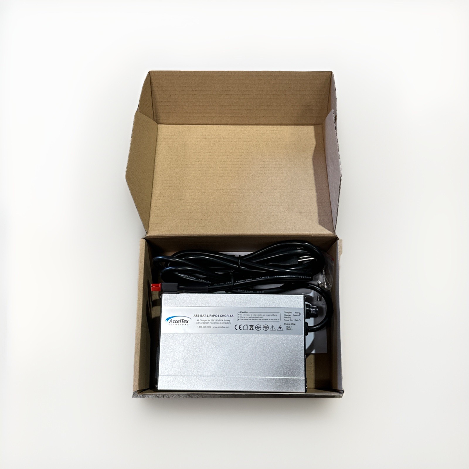 🔴 AccelTex ATS-BAT-LiFePO4-CHGR-4A 12V LiFePO₄ Battery Charger – NEW‼️