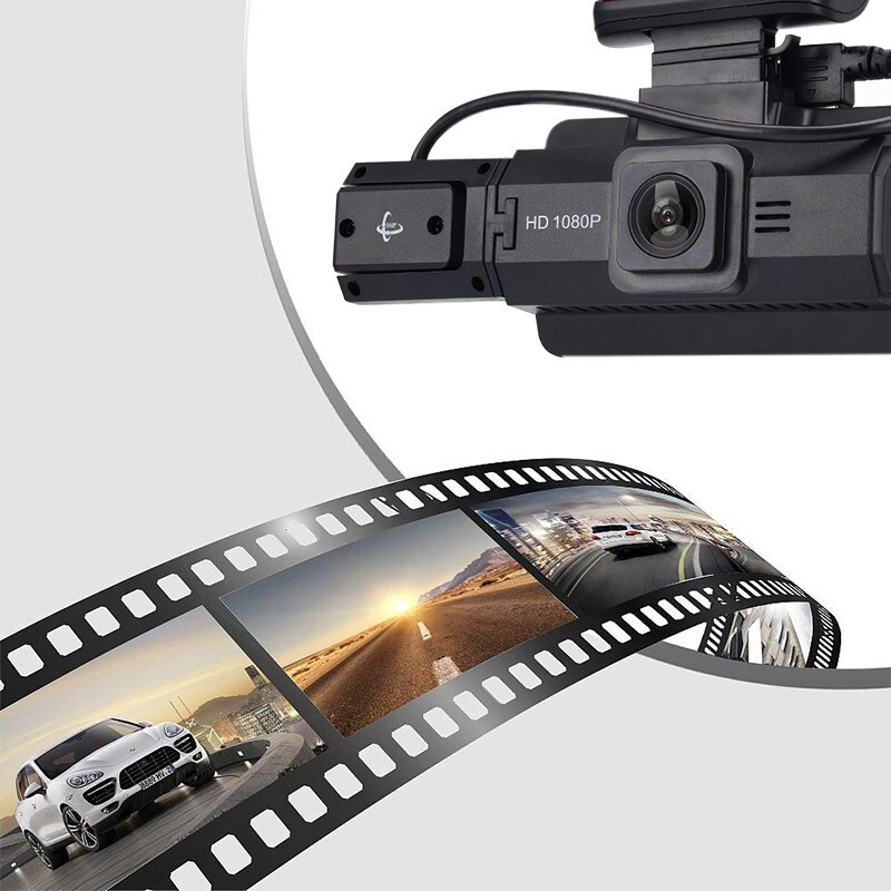 Car 2-Lens Dash Cam Front/Inside Video Recorder Camera 170° Wide Angle G-Sensor