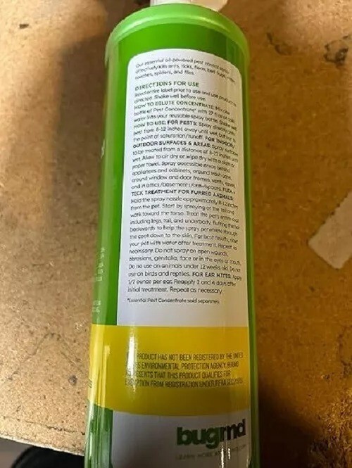 BugMD Essential Concentrate Use Pest Pure 100% Refillable Spray Bottle 32 oz