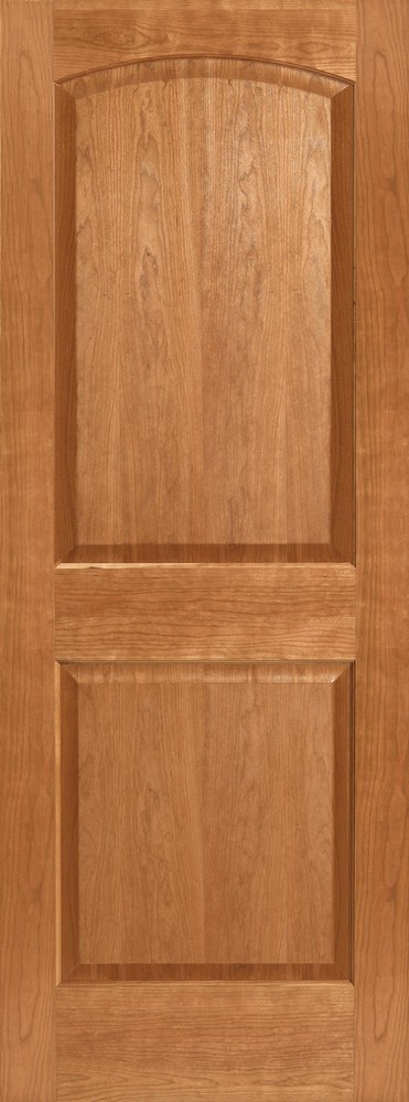 Cherry 2 Panel Arch Top Raised Panels Stain Grade Solid Core Interior Wood Doors