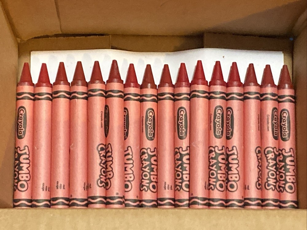 (16) JUMBO Crayola Crayons (red)