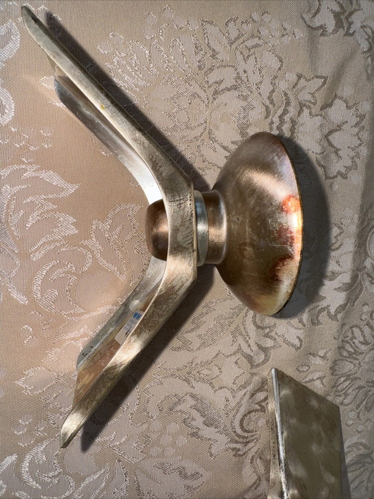 1960s WMF IKORA Silver Plate E.P. Brass Candle Holders Germany 3" #4847