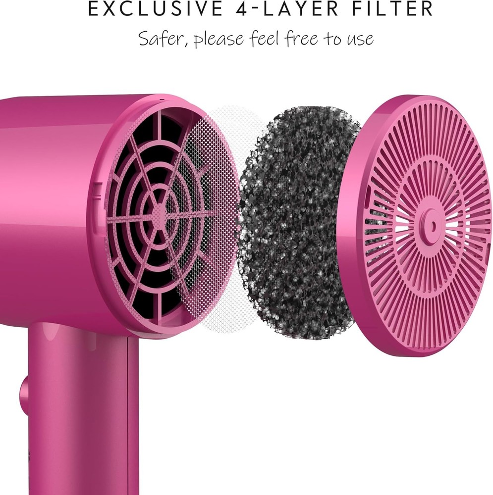 Hair Dryer with Diffuser for Women Ionic Ceramic Coating Cold Shot Fast Drying