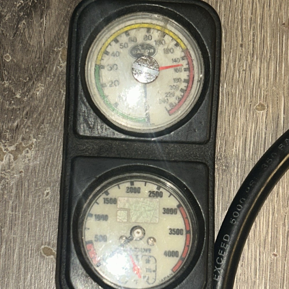 Dacor Vintage Dive Gauge Console SPG, Depth,