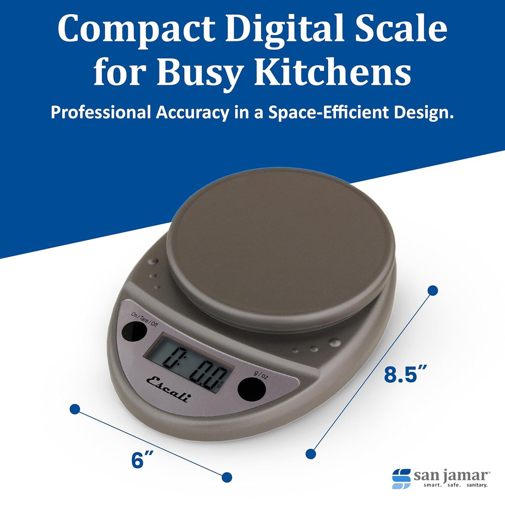 Escali Digital Kitchen Scale, 11 Lb Capacity, Tare Function, Precise Readout, Co