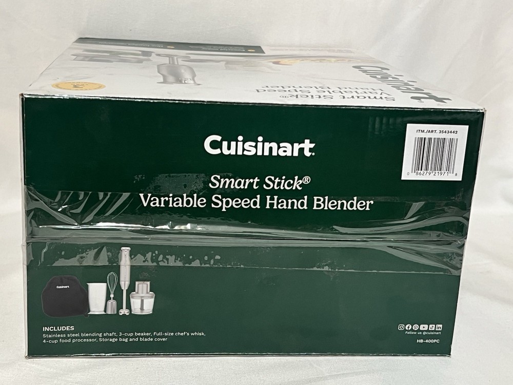 Cuisinart Smart Stick Variable Speed Hand Blender Food Processor HB-400pc Sealed