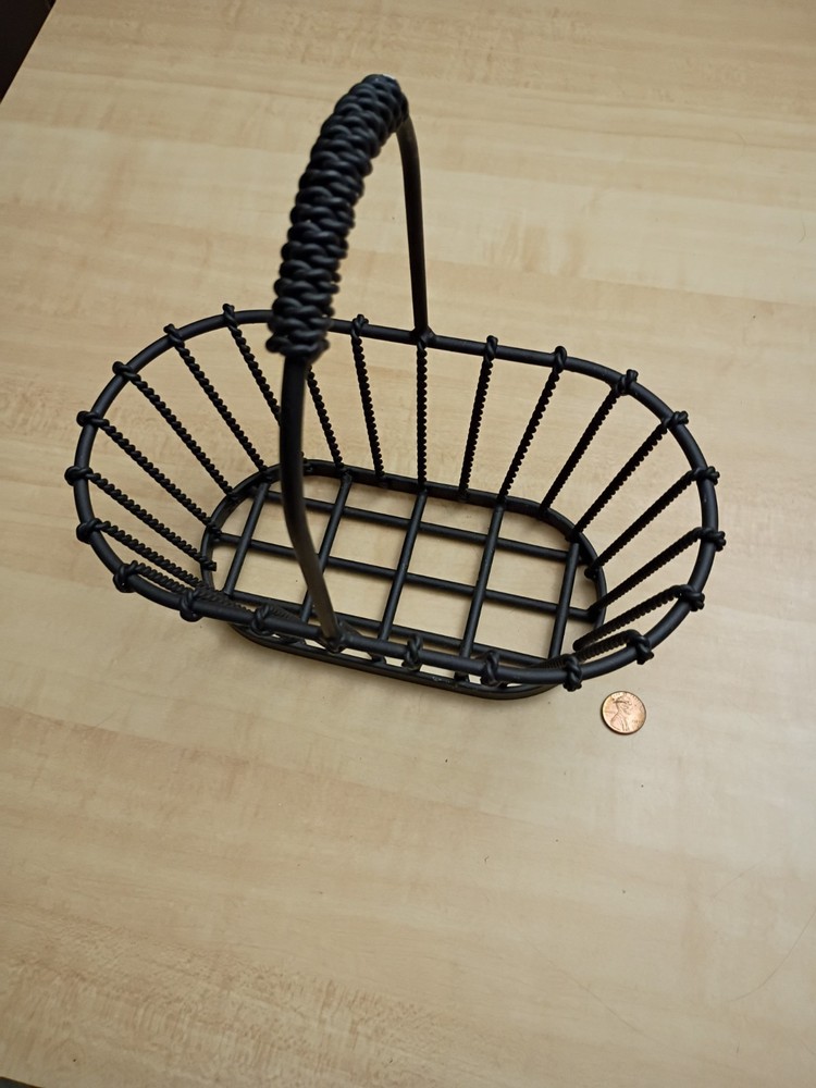 Black Ornate Basket - All Metal - Unknown Maker
